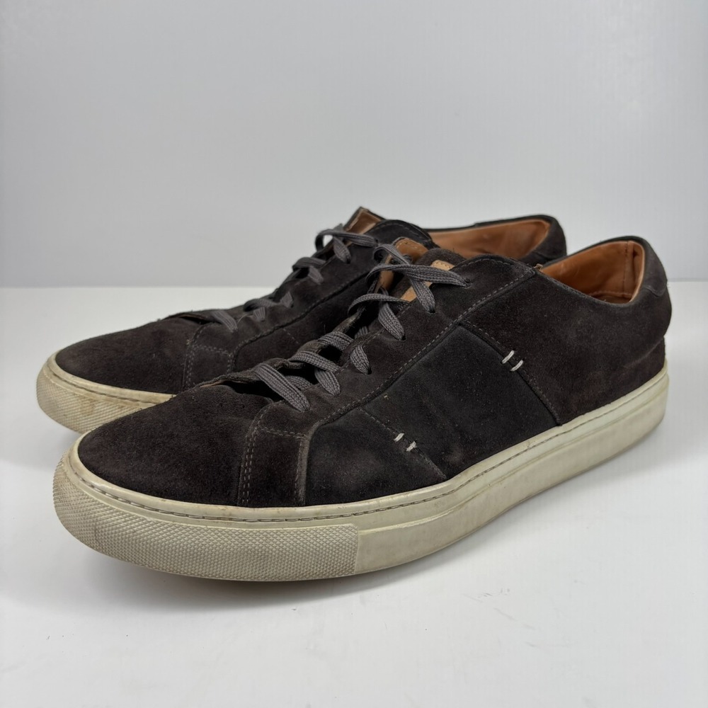 Greats‎ The Royale Men's US 13 Graphite Suede Leather Low-Top Lace-Up Sneakers